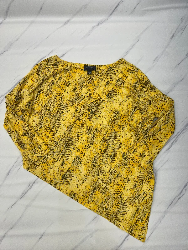 Quick Sale Top Long Sleeve Designer By St John Collection In Yellow, Size: L