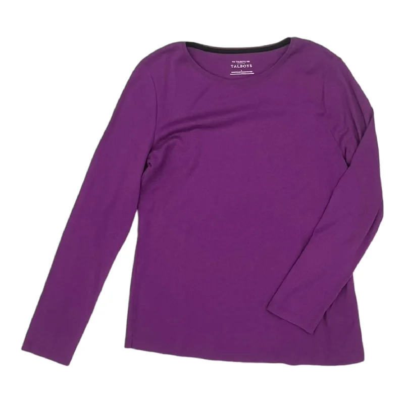 Top Ls Basic By Talbots In Purple, Size:L