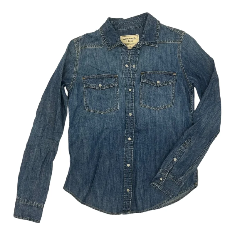 Closeout Sale Top Ls By Abercrombie And Fitch In Blue Denim, Size:Xs