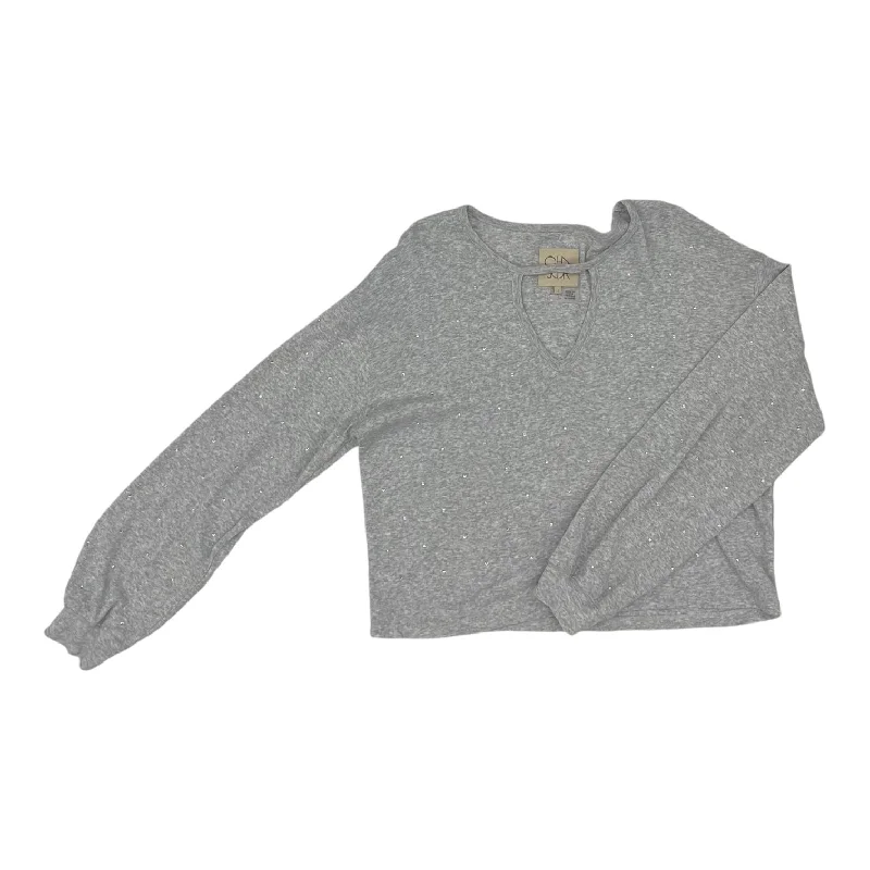 Anniversary Sale Top Ls By Chaser In Grey, Size:S