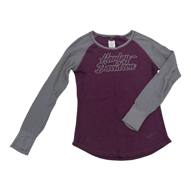 Markdowns Top Ls By Harley Davidson In Grey & Purple, Size:S