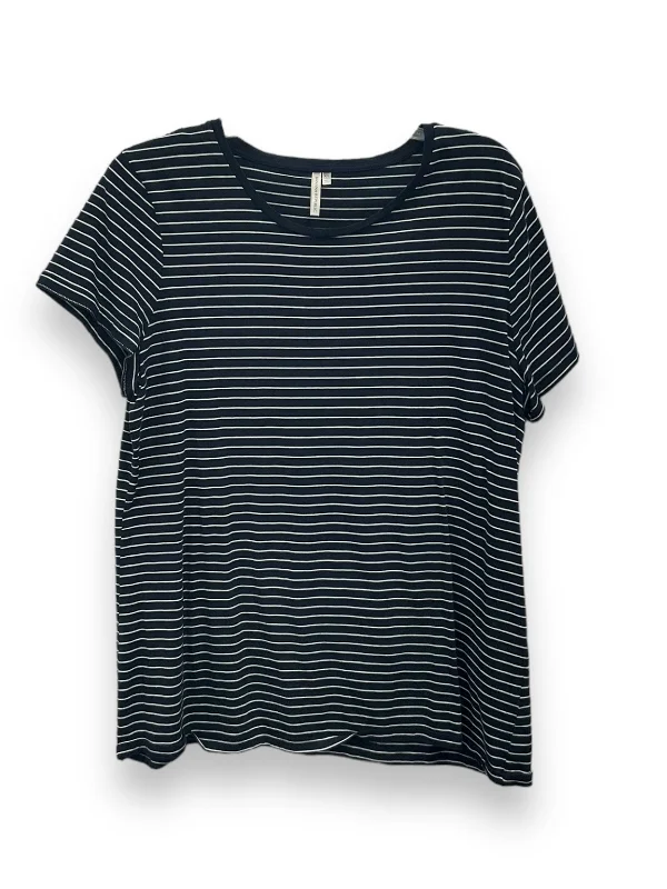 Deal of the Day Top Short Sleeve Basic By Banana Republic In Striped Pattern, Size: Xl