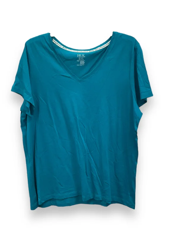 Unmissable Offer Top Short Sleeve Basic By Hue In Blue, Size: Xl