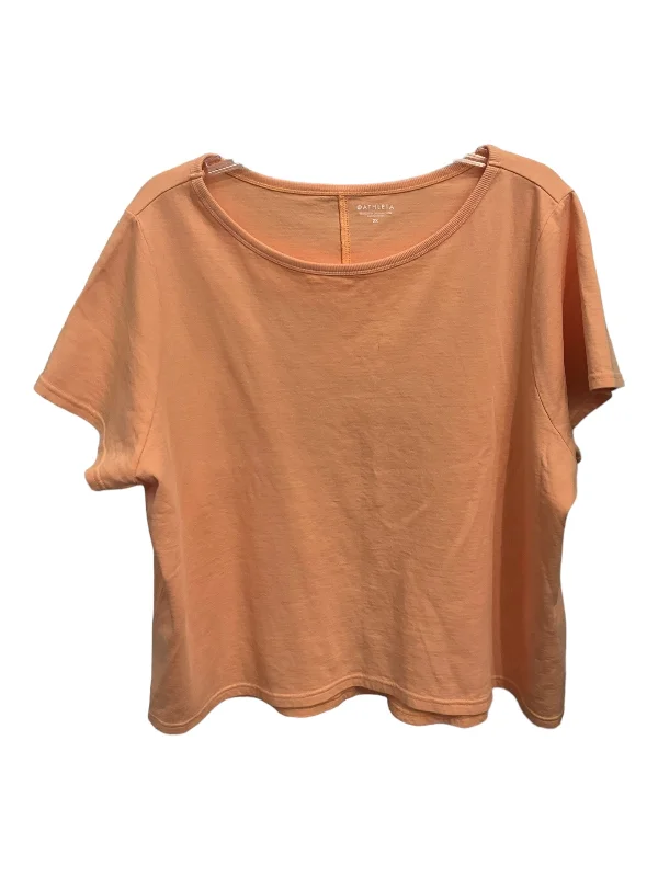 Best Bargains Top Short Sleeve By Athleta In Peach, Size: 2x