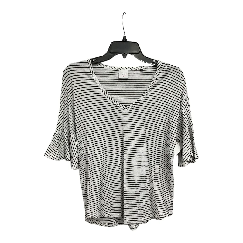 Lowest Price Top Short Sleeve By Cabi In Striped Pattern, Size: Xs