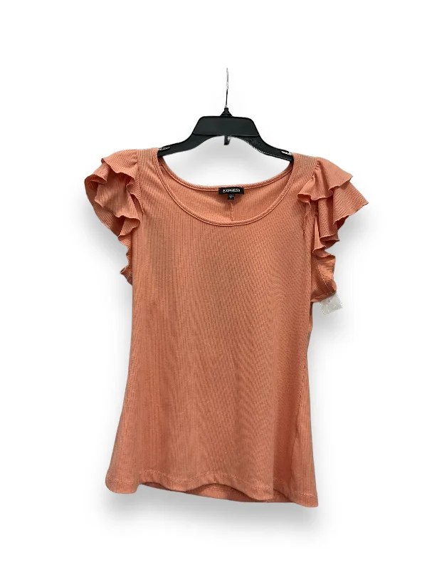 Price Cut Top Short Sleeve By Express In Orange, Size: S