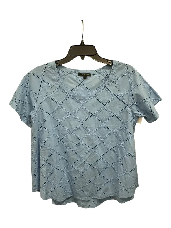 Clearance Event Top Short Sleeve By For Cynthia In Blue, Size: S