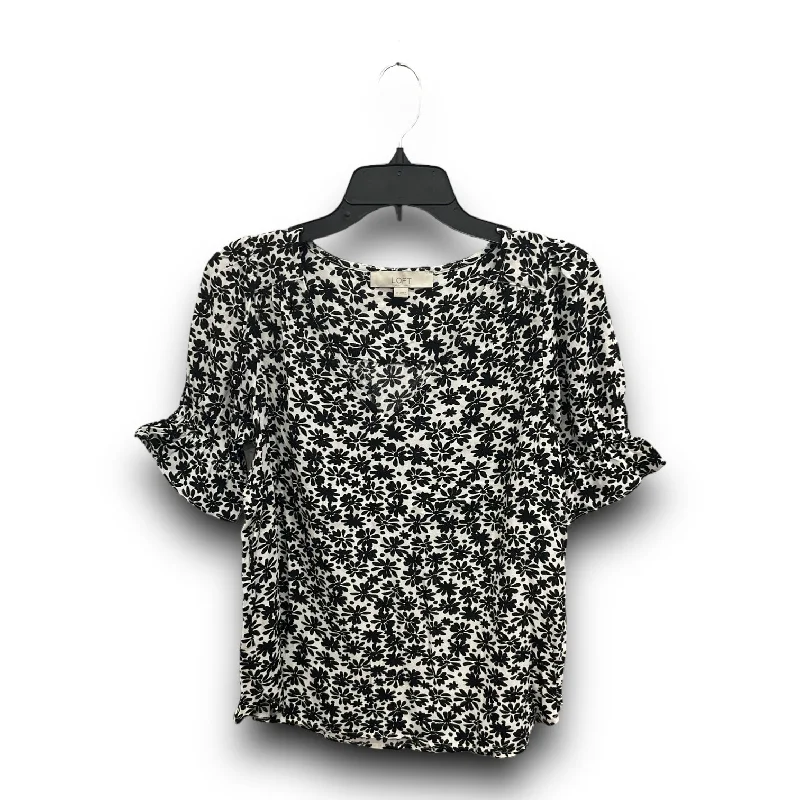Midnight Madness Top Short Sleeve By Loft In Floral Print, Size: Xs