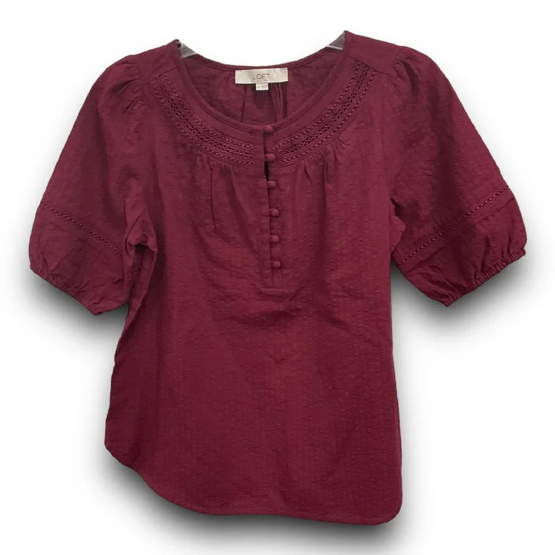 New Markdowns Top Short Sleeve By Loft In Purple, Size: Xs