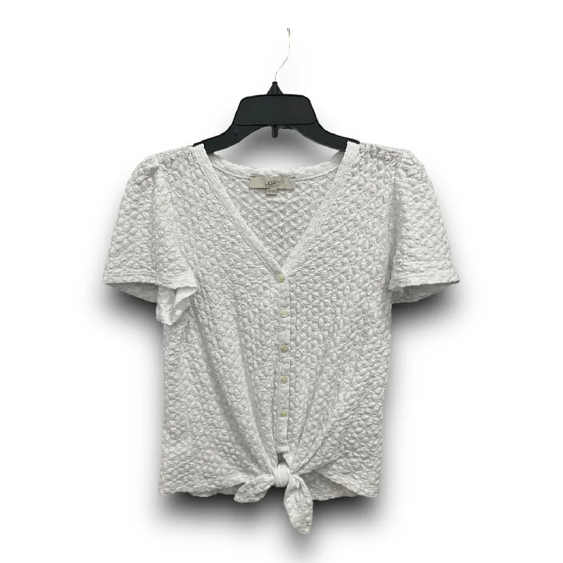 Fantastic Offers Top Short Sleeve By Loft In White, Size: Xs
