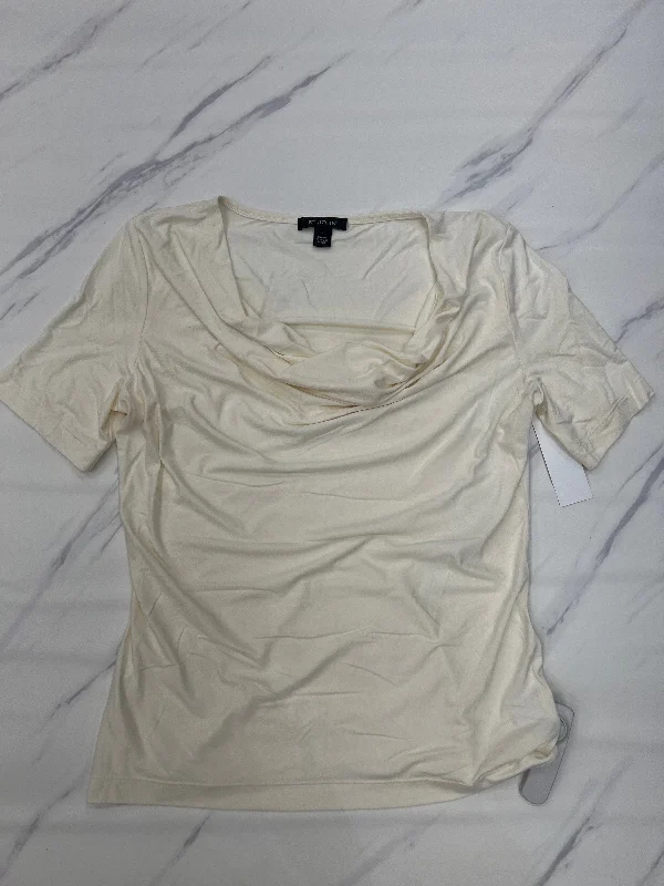 Big Savings Top Short Sleeve Designer By St. John In Cream, Size: M