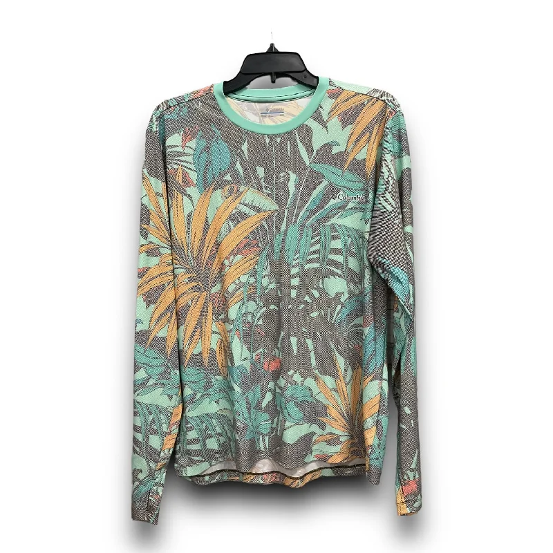 Buy More, Save More Tropical Print Athletic Top Long Sleeve Crewneck Columbia, Size M