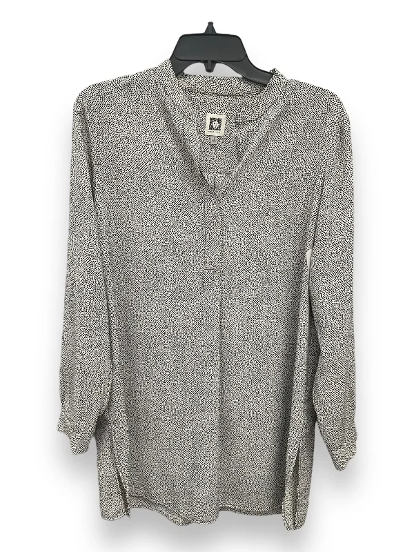 Savings Bonanza Tunic 3/4 Sleeve By Anne Klein In Black & White, Size: S