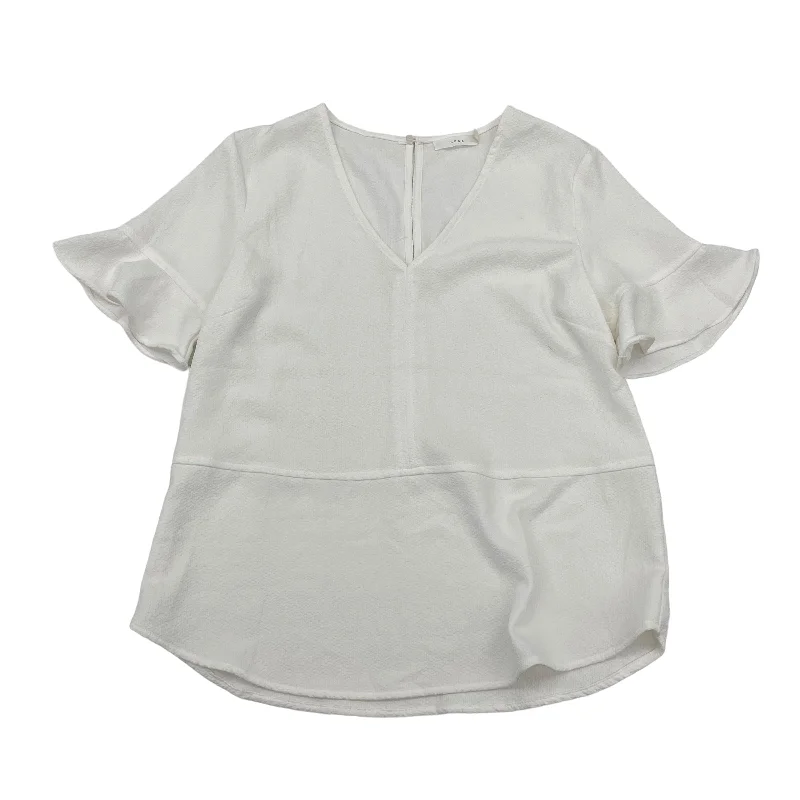 Can't Miss White Blouse Short Sleeve Lush, Size M