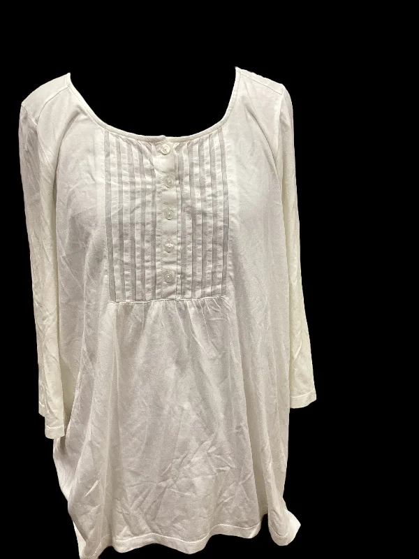 Fantastic Offers White Top 3/4 Sleeve J. Jill, Size M