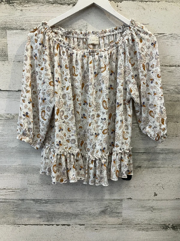 Deal Frenzy White Top 3/4 Sleeve Melloday, Size S
