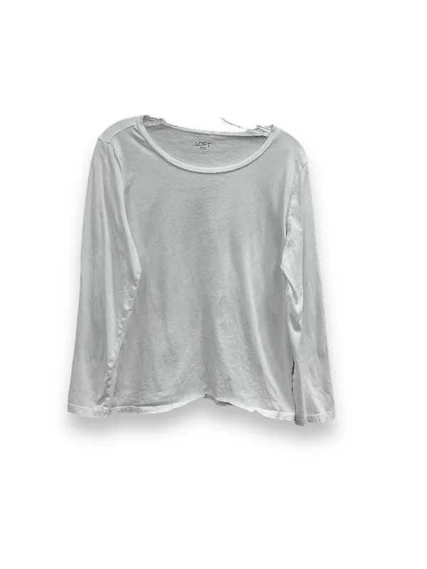 Loyalty Reward White Top Long Sleeve Basic Loft, Size L