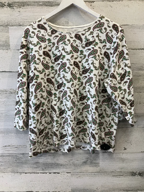 Clearance Sale White Top Long Sleeve Kim Rogers, Size 1x