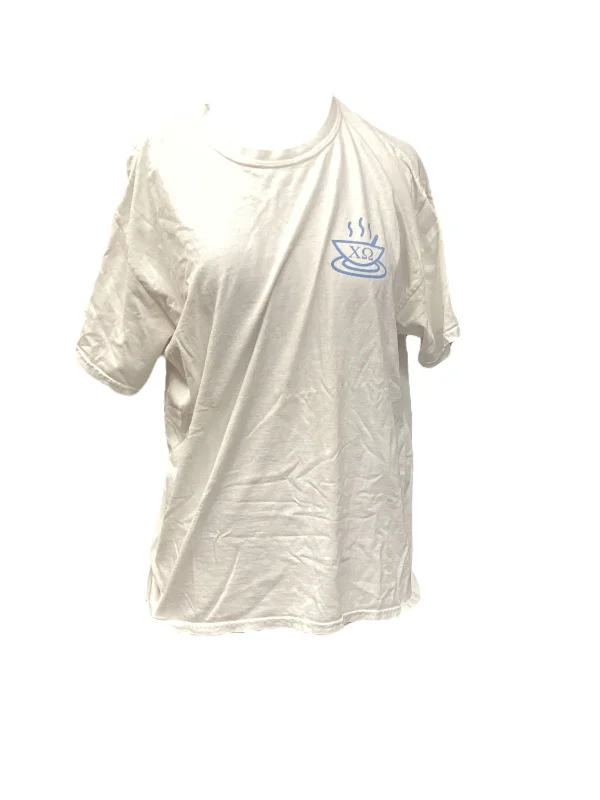 Hot Deal White Top Short Sleeve Gildan, Size L