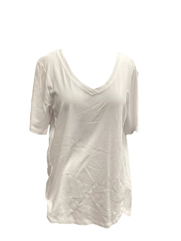 Online Only White Top Short Sleeve Isaac Mizrahi, Size M