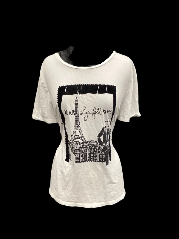 Limited Stock White Top Short Sleeve Karl Lagerfeld, Size Xl