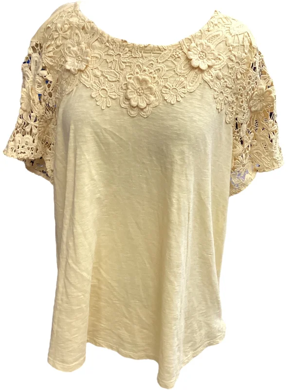 Midnight Sale Yellow Top Short Sleeve Charter Club, Size 1x