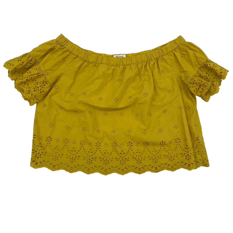 Clearance Items Yellow Top Short Sleeve Madewell, Size L