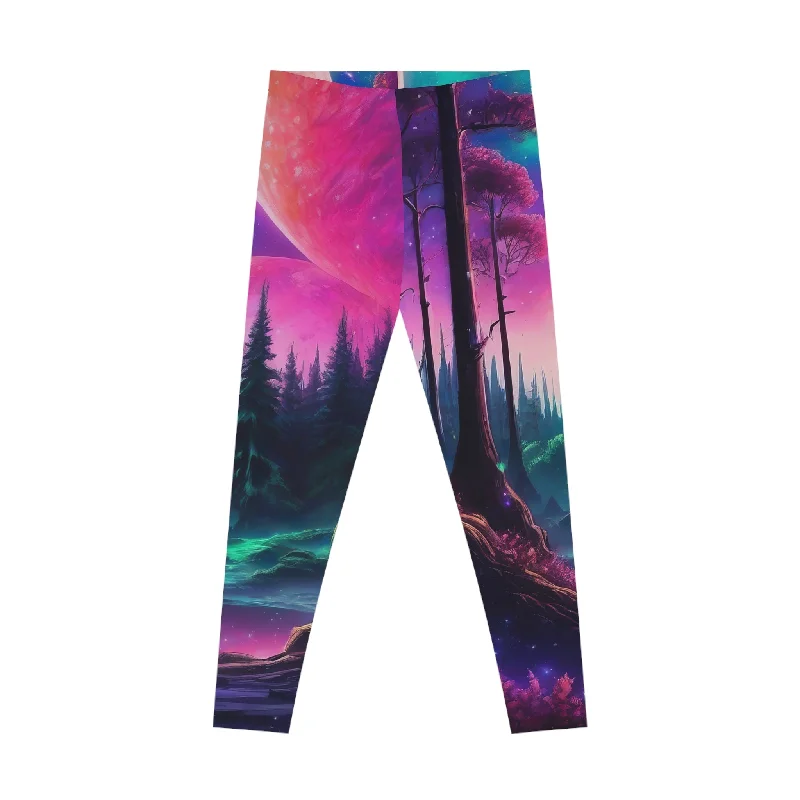 Don't Wait Another Planet Awaits - Stretchy Leggings (AOP)