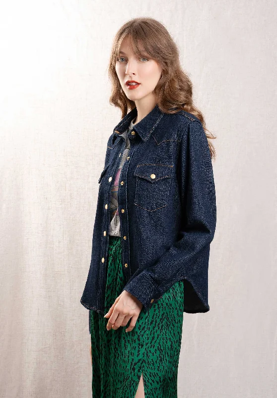 Weekend Flash Sale Denim Shirt Dalia Deni Dalia Denim 3d Dark-Blue