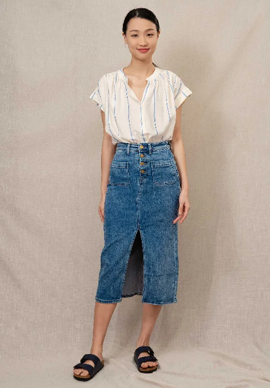 Hot Deal Denim Skirt 329006 Bleu