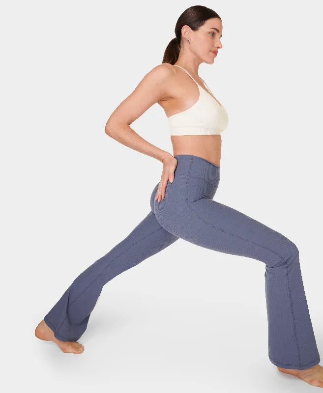 Factory Direct Sale Glow Rib Flare Trousers Sb9959s Endless-Blue