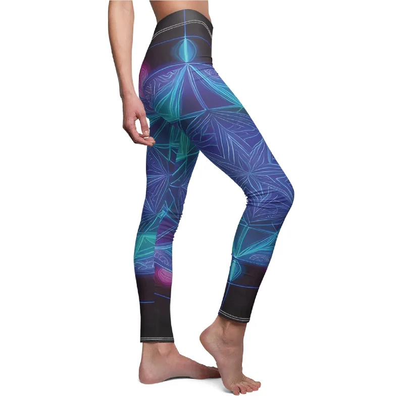 Deal Dash Hitting Hard Fractals - Women's Cut & Sew Casual Leggings (AOP)