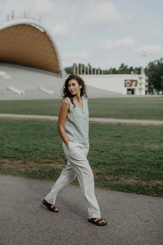 Final Clearance Linen pants Malmo XS White