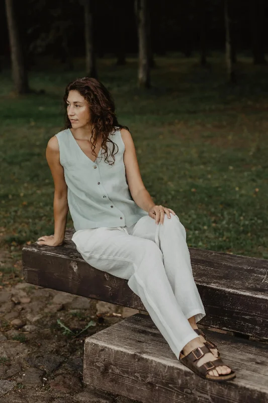 Stock Clearance Linen pants Malmo XL Rosy Brown
