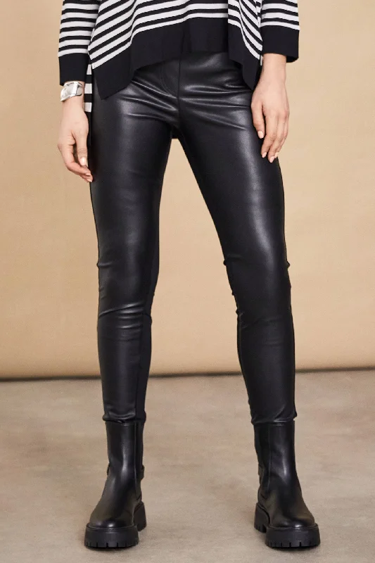 Online Only Naya 104 Black Leatherette Leggings
