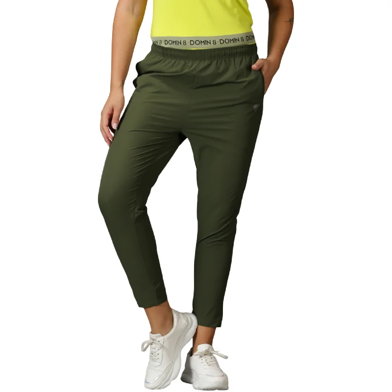 Final Sale Women's Solid Training Trousers with Drawstring waist & Zipper Pockets.